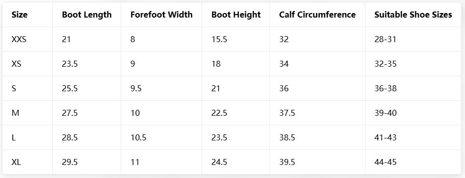 Size Chart